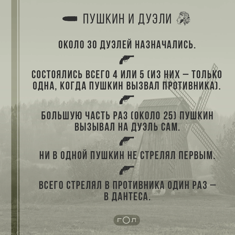 Дк • все дуэли пушкина. воскресное