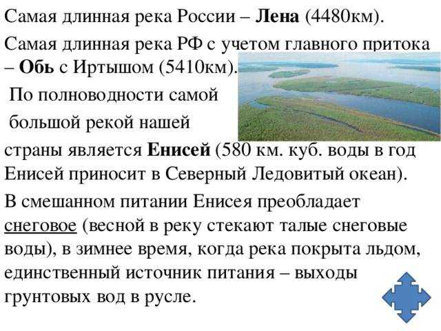 Самые длинные реки россии