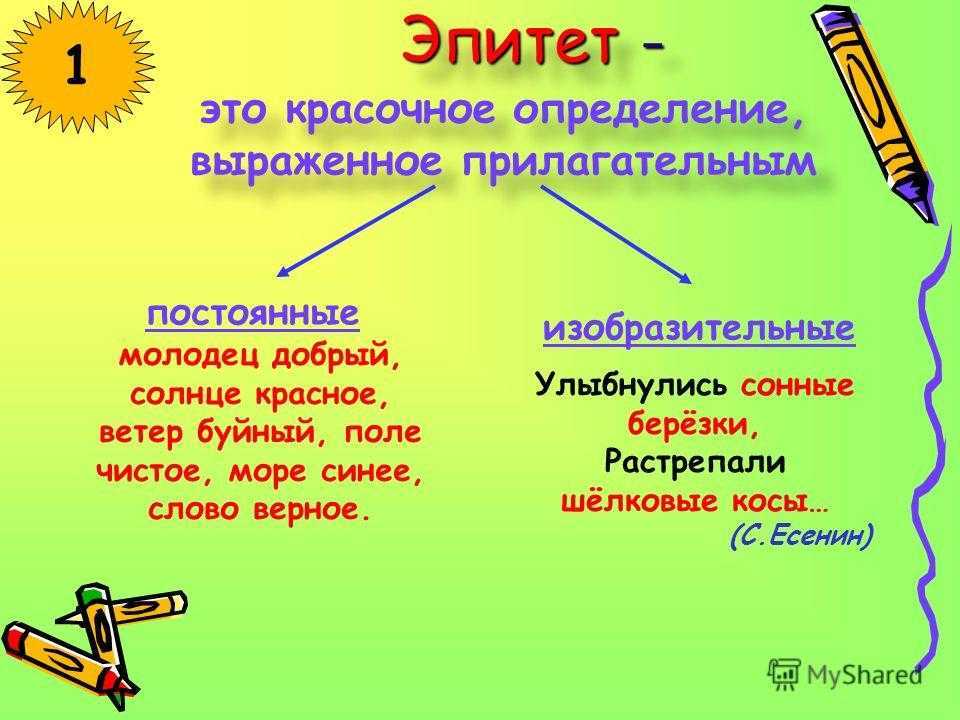 Эпитет -это в русском языке. что такое эпитеты и какие они бывают (на примерах из литературы)