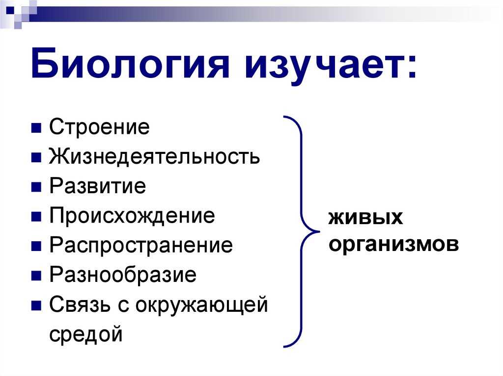 Предмет, задачи и методы биологии